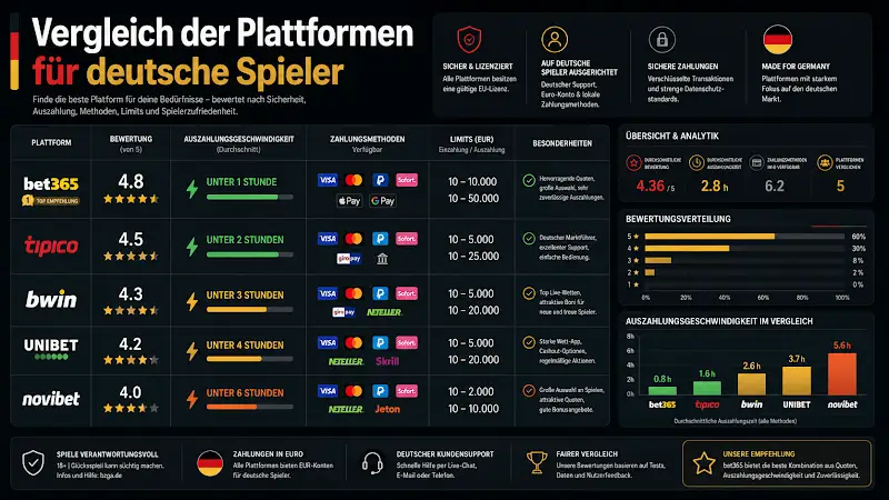 Vergleich der Plattformen für deutsche Spieler